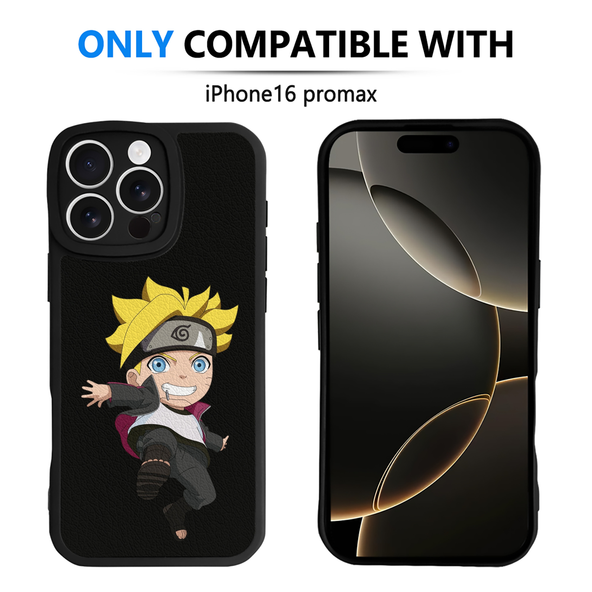（画像用） NARUTO -ナルト- うずまき ボルト Uzumaki Boruto 【iPhone 16シリーズ対応】シリコンスマホケース（レザー調） 材質：シリコン